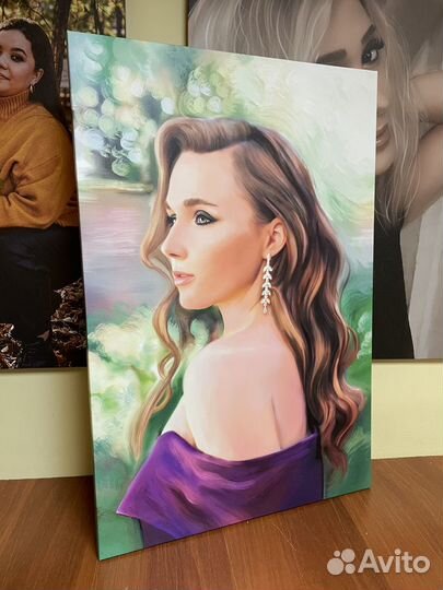 Портрет по фото на холсте