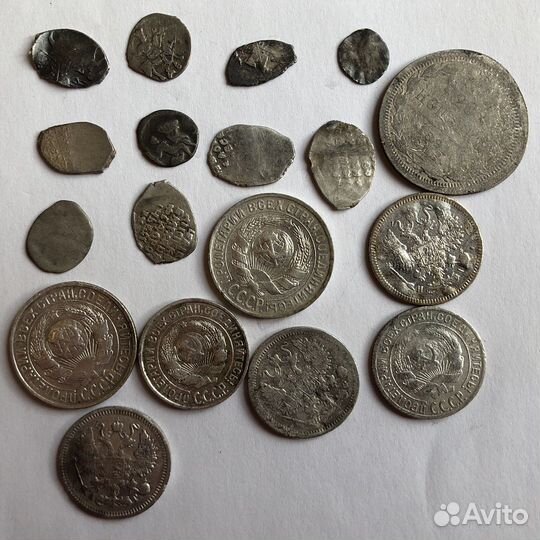 Монеты серебро, чешуя, билон