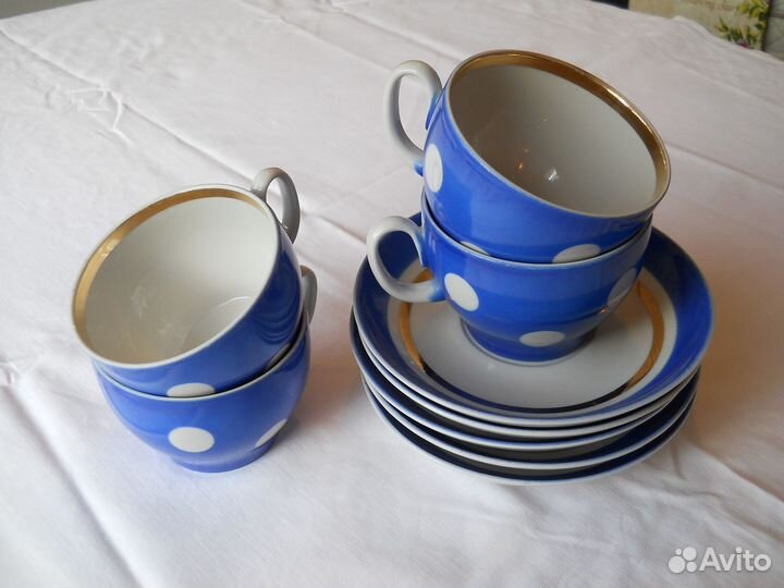 Чайный сервиз в горошек завод 