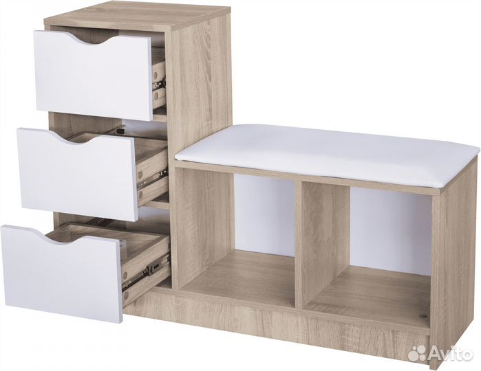 Тумба Moon 3 ящика с сиденьем