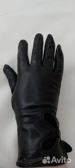 Женские перчатки из лайковой кожи на шёлке