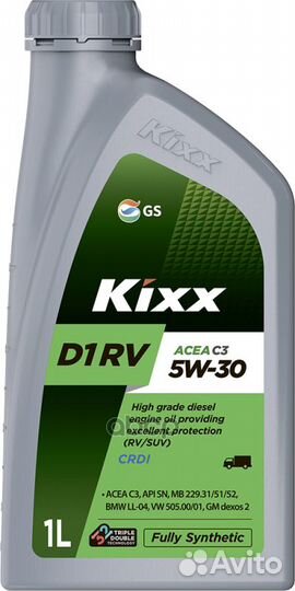 Масло моторное kixx D1 RV 5W30 C3 1Л API CF, SN