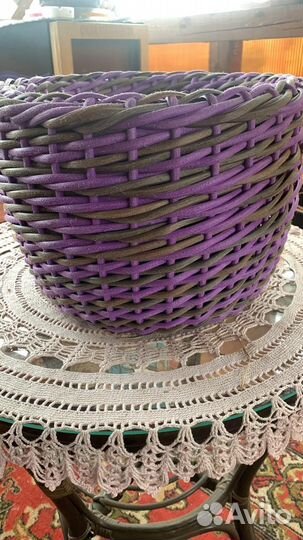 Корзинки из искусственного ротанга ручной работы