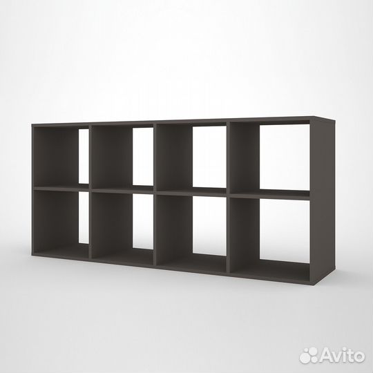 Стеллаж Стюард-202p серый графит деревянный полки