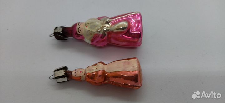 Елочные игрушки дед мороз+снегурочка малютка. сте