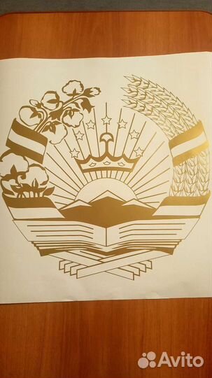 Таджикистан герб. Наклейка на авто