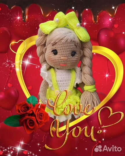 В наличии Вязаная кукла ручной работы