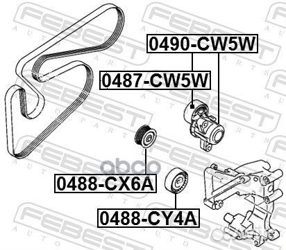 Ролик обводной 0488CY4A Febest