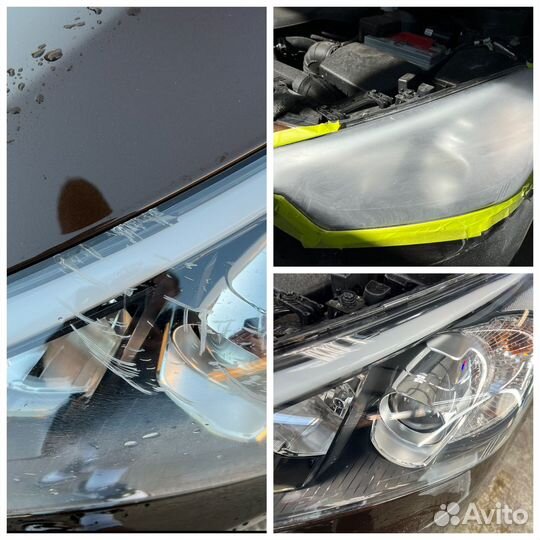 Полировка и оклеивание фар