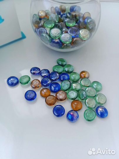 Марблс декоративные стеклянные камешки
