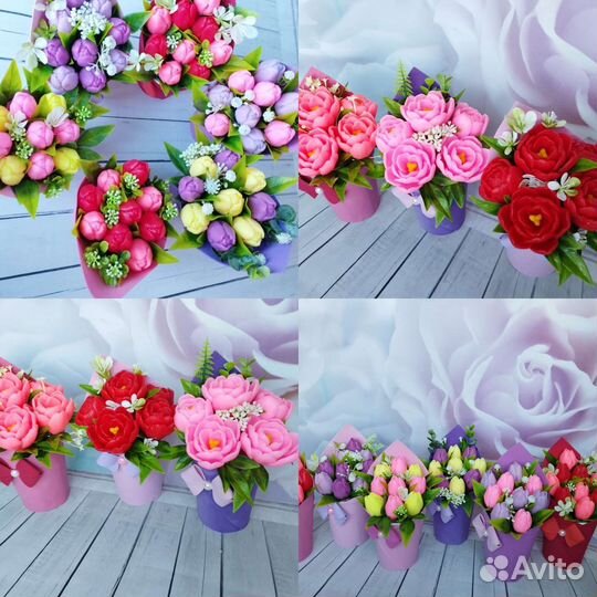 Букет тюльпанов из мыла