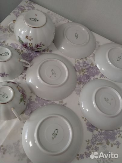 Чайный сервиз сирень. Дулево ссср.65года