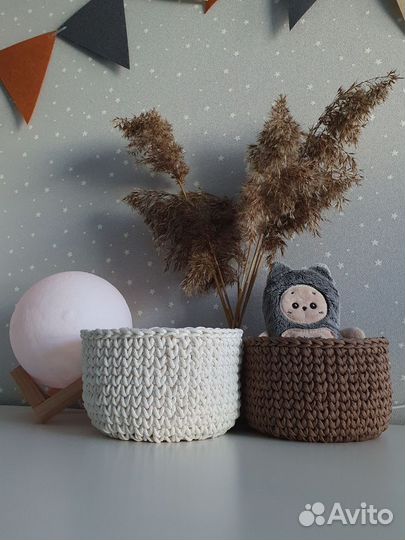 Вязаная корзина