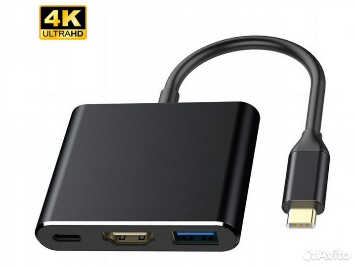 Адаптер USB type C 3 в 1 Hdmi