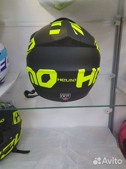 Мото шлем кроссовый эндуро черный матовый DOT