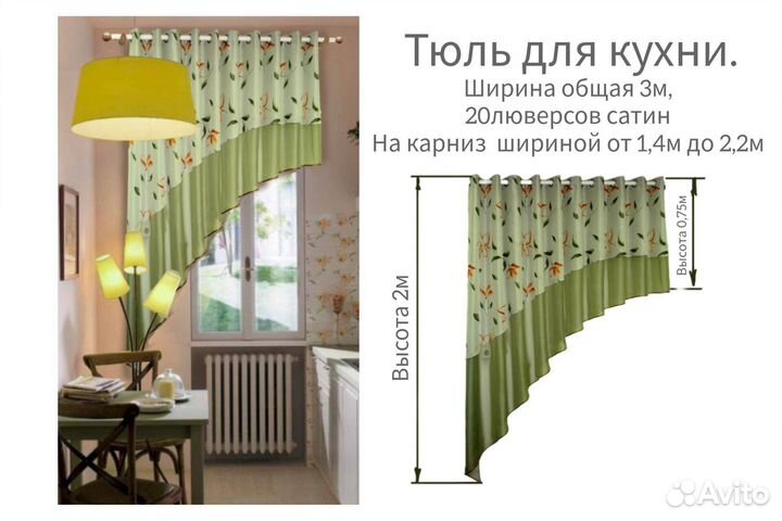 Тюль для кухни