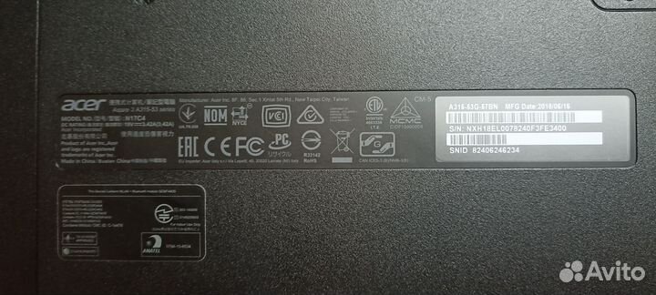 Ноутбук acer aspire 3 A315-53-57BN