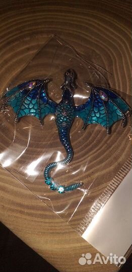 Дракон символ 2024г. Брошь ручной работы