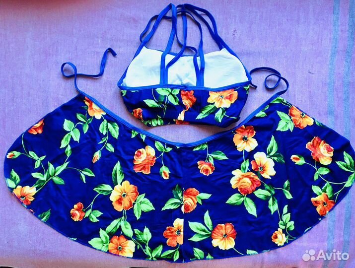 Купальник с юбкой 3предмета 10-12лет