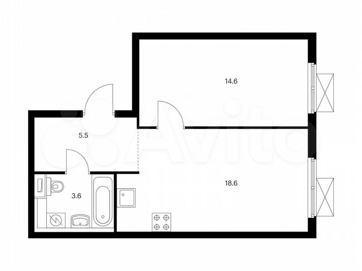 1-к. квартира, 42,3 м², 18/33 эт.