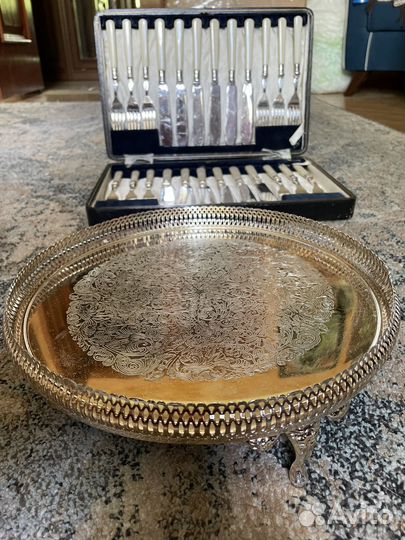 Столовые приборы. Блюдо. Серебрение. Англия