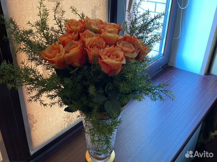 Хрустальная ваза ручной работы