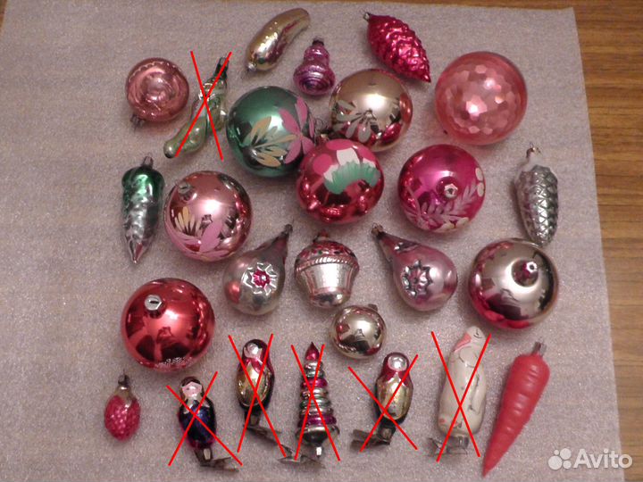 Елочные игрушки СССР стекло