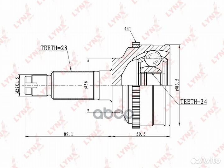 Шрус наружный CO5119A lynxauto