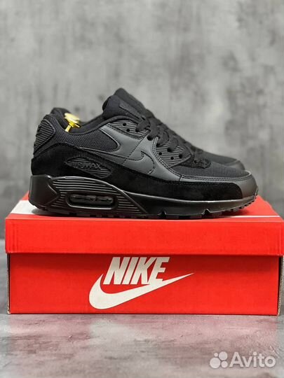 Кроссовки nike air max 90 черные люкс