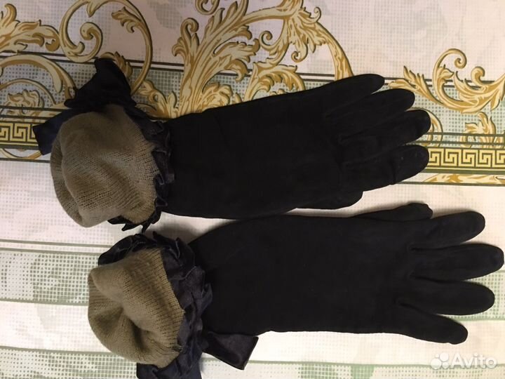 Перчатки женские замшевые
