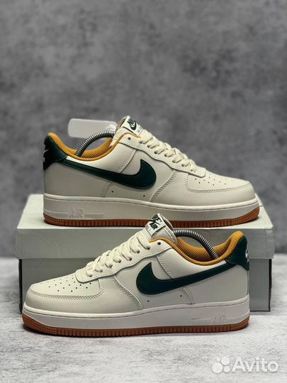 Кроссовки Nike Air Force 1 Light Brown Green (Арт.19473)