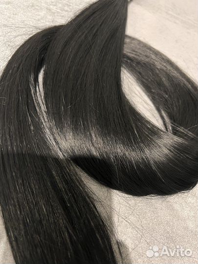 Волосы для наращивания черные 90см