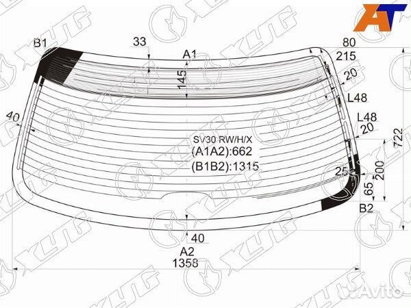 Стекло заднее toyota camry japan