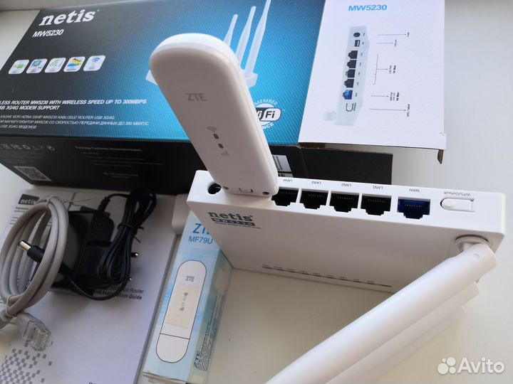 Модем zte mf79u роутер netis mv5230 комплект 4g