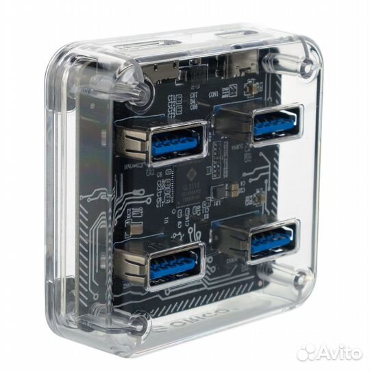 USB-концентратор Orico MH4UC-U3, прозрачный