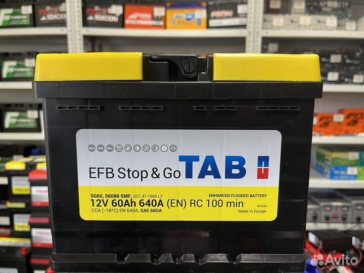 Аккумулятор Tab EFB Stop&Go 60ah