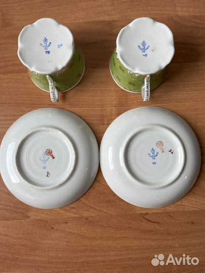 Чайная пара, фарфор, Вербилки, 1959г