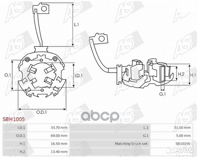 Щеточный узел cтартера chevrolet lacetti 1.4 J200