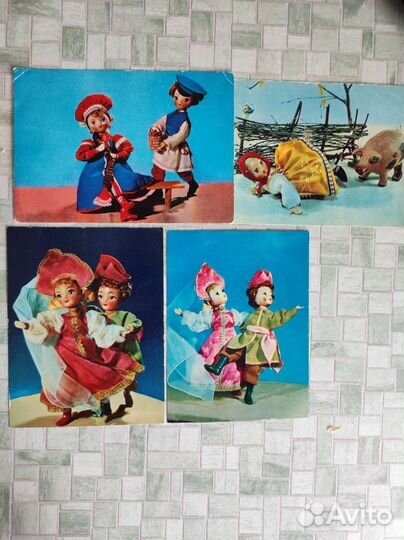 Открытки ссср. Куклы, города