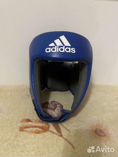 Боксерский шлем и перчатки adidas RED и blue