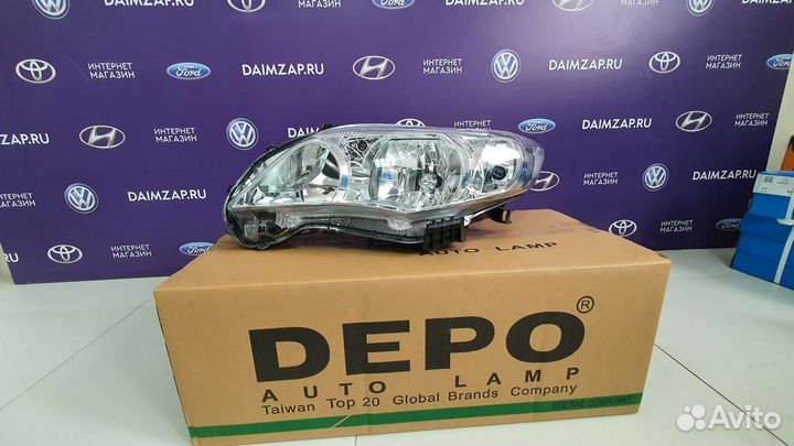 Фара на Короллу Е150 рестайлинг 2011 depo левая