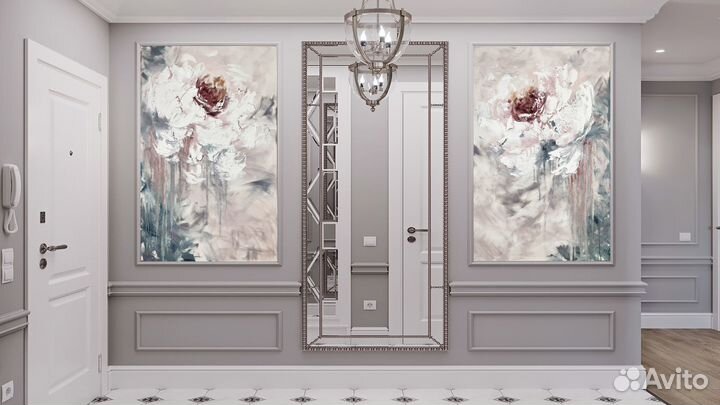 Картина маслом Интерьерная Большая Светлая картина