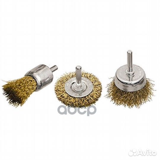 Набор щеток для дрели, 3 шт. 1 плоская, 50 мм