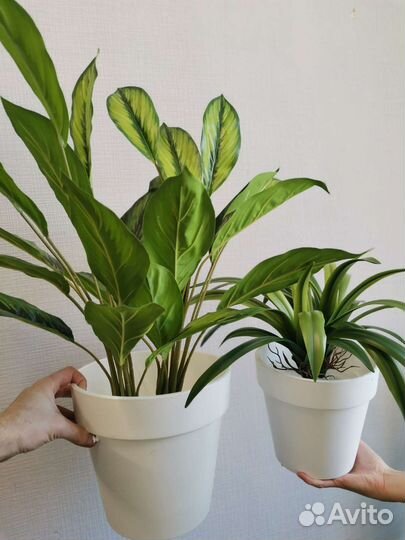 Растения искусственные в кашпо горшке озеленение