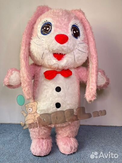 Надувной костюм Заяц розовый 2м