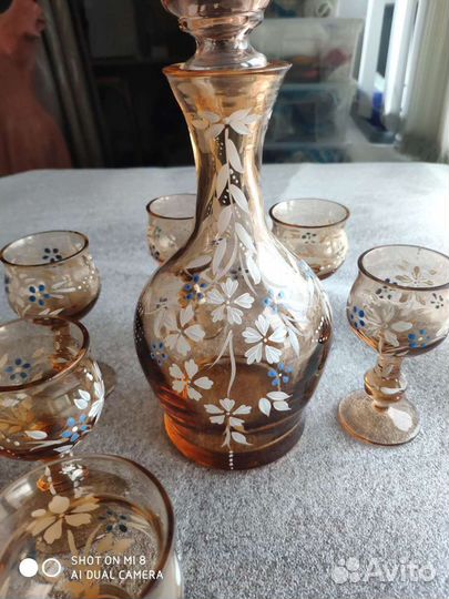 Ликерный набор, карамельное стекло