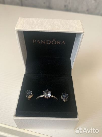 Кольцо и серьги Pandora (серебро)