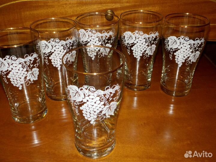 Стаканы СССР Виноградная лоза 6 шт