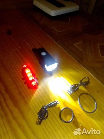 Вело-Фонарь зарядка от USB,перед, зад, комплект