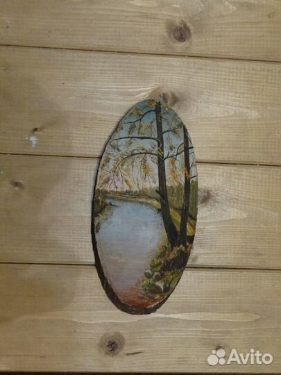 Картина срез дерева масло -Картина 1966г